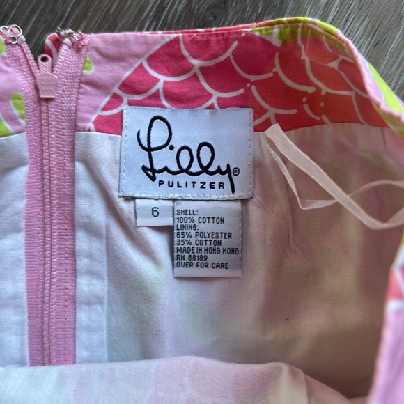 Lily Pulitzer Vintage Pink Green Pineapple Print Skirt Knee Length Cotton 6 - Picture 5 of 7